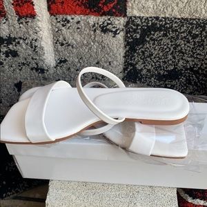 Two band slides white